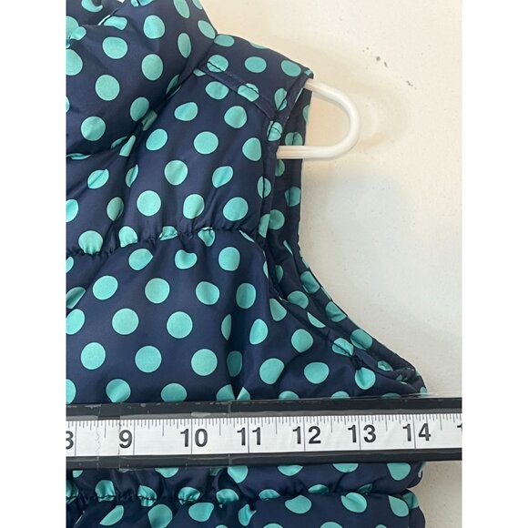 Old Navy Girls Blue Polka Dot Puffer Vest Size 8 | Frost Free Winter Layer - Picture 10 of 16